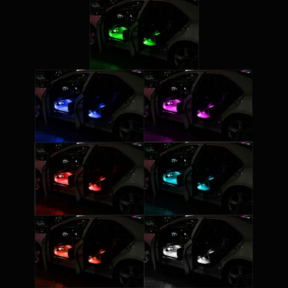 4 in 1 4.5W 36 SMD-5050-LEDs RGB รถ ภายในตกแต่งพื้นบรรยากาศโคมไฟนีออนสีสันสดใสพร้อมรีโมทคอนโทรลไร้สาย DC 12V, 4.5W RGB Colorful