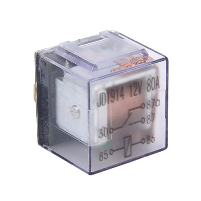 10 ชิ้น JD-1914 80 แอมป์ 12 โวลต์กันน้ำรถอัตโนมัติห้าปลั๊กรีเลย์พร้อมไฟเตือน, 80A with Light