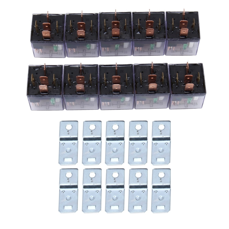 10 ชิ้น JD-1914 80 แอมป์ 12 โวลต์กันน้ำรถอัตโนมัติห้าปลั๊กรีเลย์พร้อมไฟเตือน, 80A with Light