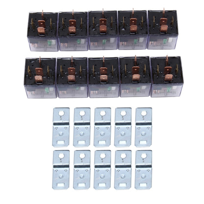 10 ชิ้น JD-1914 80 แอมป์ 12 โวลต์กันน้ำรถอัตโนมัติห้าปลั๊กรีเลย์พร้อมไฟเตือน, 80A with Light