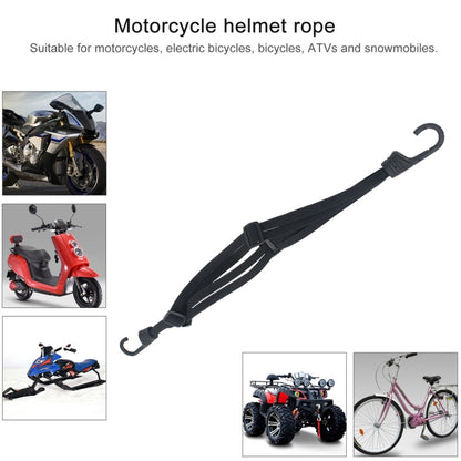 เชือกติดหมวกกันน็อคมอเตอร์ไซค์แบบยืดหยุ่นพร้อมตะขอ 2 อัน ความยาว: 60 ซม, Elastic Fix Helmet Rope