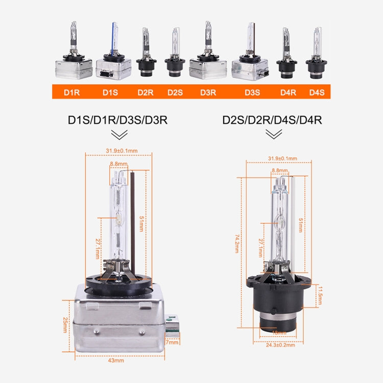 2 ชิ้น D4R 35 วัตต์ 3800 LM 6000K HID หลอดไฟซีนอนไฟโคมไฟ DC 12V, D4R
