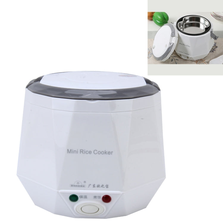 OUSHIBA Car Auto C3 Mini Multi-function หม้อหุงข้าว 12V 1.3L ปริมาณสำหรับซุปข้าวก๋วยเตี๋ยวผักขนมหวาน, White, Green