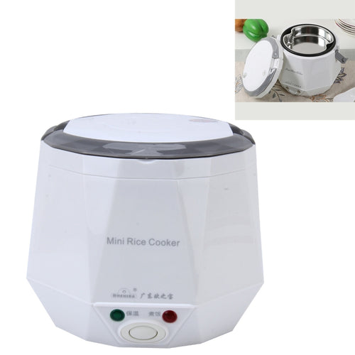 OUSHIBA Car Auto C3 Mini Multi-function หม้อหุงข้าว 12V 1.3L ปริมาณสำหรับซุปข้าวก๋วยเตี๋ยวผักขนมหวาน, White, Green
