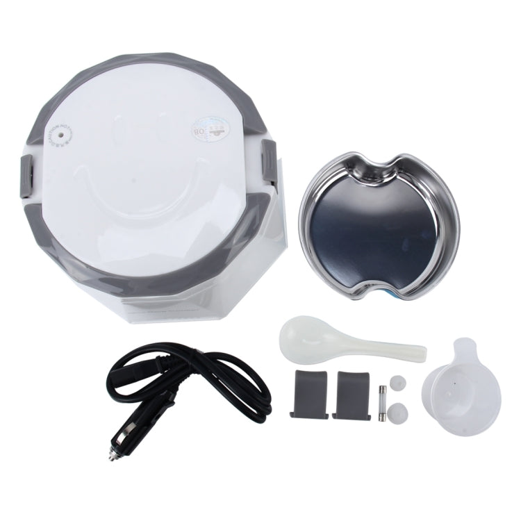 OUSHIBA Car Auto C3 Mini Multi-function หม้อหุงข้าว 12V 1.3L ปริมาณสำหรับซุปข้าวก๋วยเตี๋ยวผักขนมหวาน, White, Green