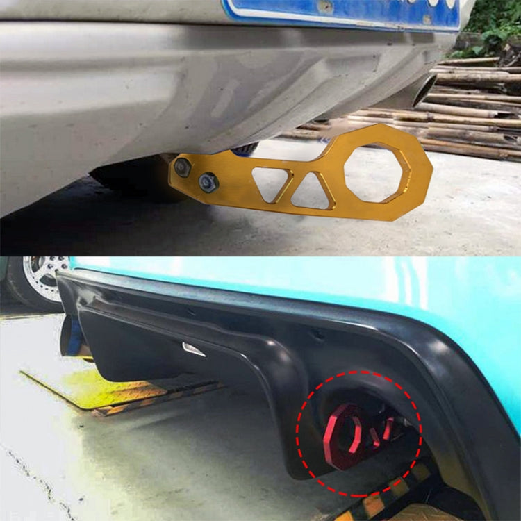 อลูมิเนียมอัลลอยด์ด้านหลังลากจูงตะขอพ่วงแหวนสำหรับ Universal Car Auto 2 x รูสกรู