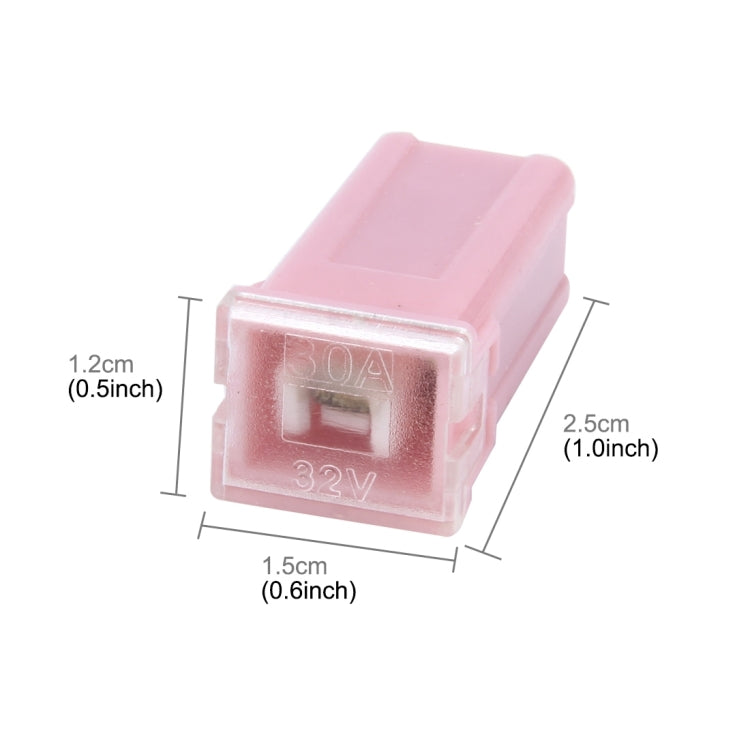 10 ชิ้นยานพาหนะรถเปลือกพลาสติกตรงหญิงขั้วกดในใบมีดตลับหมึก PAL ฟิวส์ 30Amp 32 โวลต์, 30Amp 32V