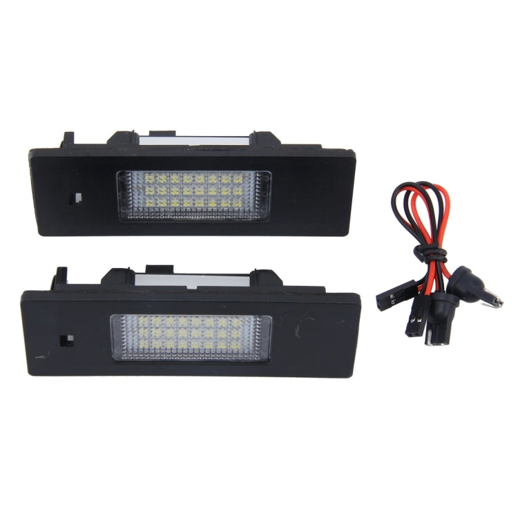 ไฟส่องป้ายทะเบียน PCS 2 ดวงพร้อมหลอดไฟ SMD-3528 24 ดวงสำหรับ BMW E87, For BMW E87