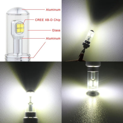 2 ชิ้น 7440 40 วัตต์ 800 LM 6000K ไฟเลี้ยวรถไฟสำรองไฟเบรกพร้อมหลอดไฟ CREE 8 ดวง DC 12V, 7440