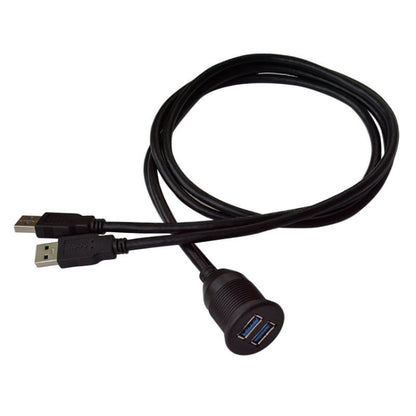 1 M Flush Mount USB 3.0 Dock รถเรือรถจักรยานยนต์แดชบอร์ดแผงข้อมูลชาย-หญิงกันน้ำสายไฟ, For Cable Length: 1m