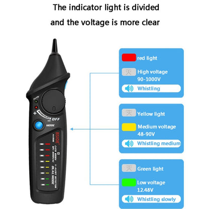 BSIDE AVD06 เครื่องตรวจจับแรงดันไฟฟ้า AC แบบไม่สัมผัส 12 ~ 1000V Electroprobe เหนี่ยวนำปากกาประเภท ACV เครื่องทดสอบไฟฟ้าในครัวเรือนเครื่องมือ LED Light