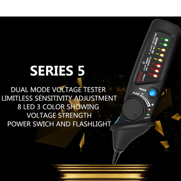 BSIDE AVD06 เครื่องตรวจจับแรงดันไฟฟ้า AC แบบไม่สัมผัส 12 ~ 1000V Electroprobe เหนี่ยวนำปากกาประเภท ACV เครื่องทดสอบไฟฟ้าในครัวเรือนเครื่องมือ LED Light