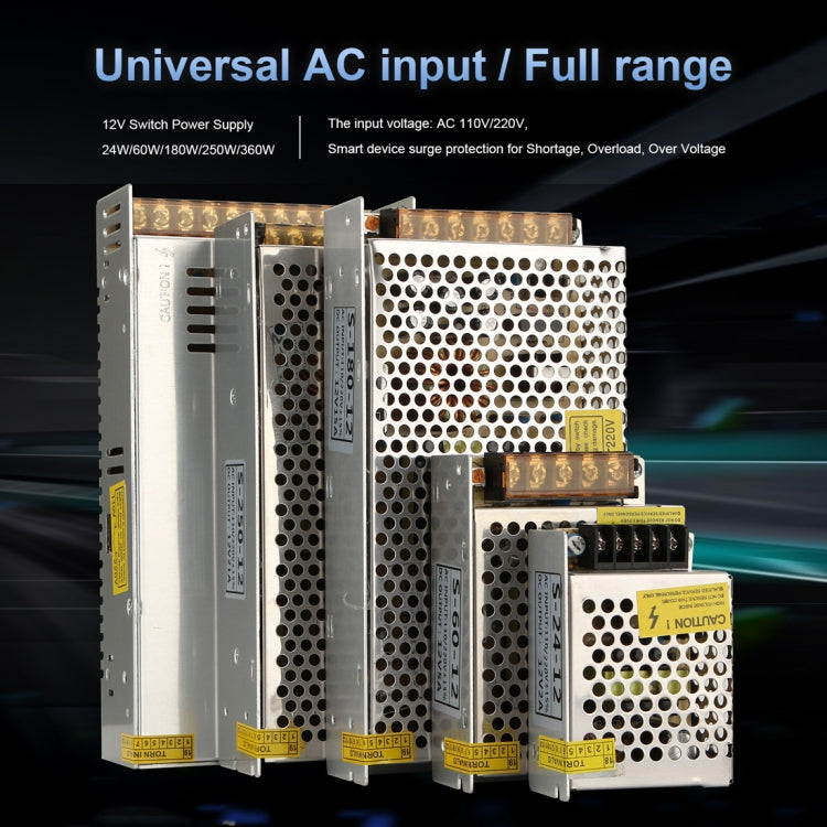 S-24W-12 24W AC 220V ถึง DC 12V 2A รถแหล่งจ่ายไฟแบบสวิตช์ควบคุม, S-24W-12