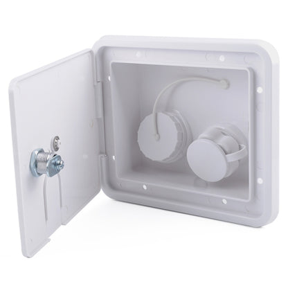 White Water Inlet Integrated Fill Dish Hatch Lock สำหรับรถพ่วง RV Camper, A1063