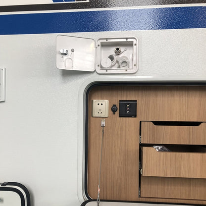 White Water Inlet Integrated Fill Dish Hatch Lock สำหรับรถพ่วง RV Camper, A1063