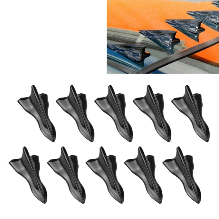 10 ชิ้น Universal รถ Black Shark Fin Diffuser Vortex Generator หลังคาสปอยเลอร์, Black