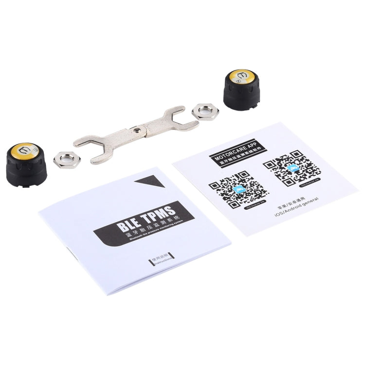 รถจักรยานยนต์บลูทูธระบบตรวจสอบความดันยาง TPMS โทรศัพท์มือถือ APP การตรวจจับ 2 เซ็นเซอร์ภายนอก, TPMS