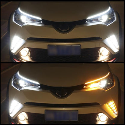 2 ชิ้น 45 ซม. DC12V 5W รถกันน้ำบางเฉียบอัตโนมัติสองสีไฟเลี้ยว / ไฟวิ่งหลอดไฟ LED SMD-2835 (ไฟเลี้ยว: แสงสีเหลือง; ไฟวิ่ง: แสงสีฟ้า), 45cm Turn Lights: Yellow Light; Running Lights: White Light                                                            ...