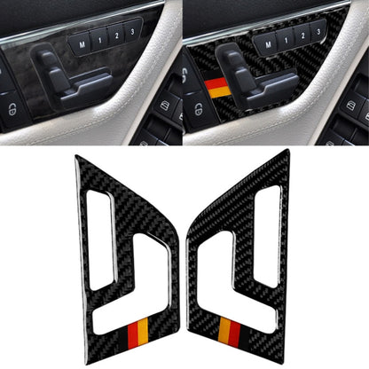 2 PCS ธงเยอรมันรถคาร์บอนไฟเบอร์ที่นั่งปรับแผงสติกเกอร์ตกแต่งสำหรับ Mercedes-Benz W204 2007-2013, Seat Adjustment
