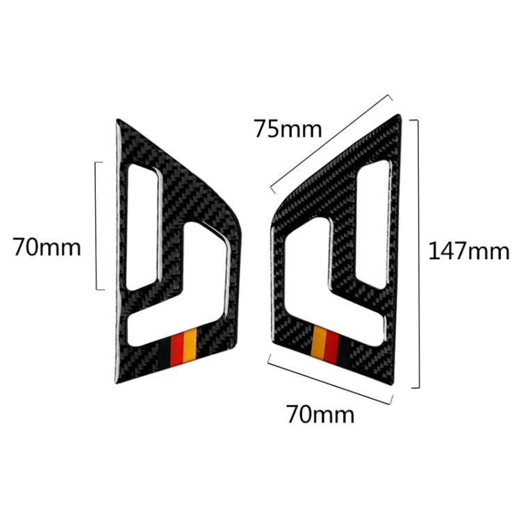 2 PCS ธงเยอรมันรถคาร์บอนไฟเบอร์ที่นั่งปรับแผงสติกเกอร์ตกแต่งสำหรับ Mercedes-Benz W204 2007-2013, Seat Adjustment