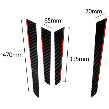 4 ชิ้นรถยนต์คาร์บอนไฟเบอร์สีแดงภายในประตูแผงสติกเกอร์ตกแต่งสำหรับเมอร์เซเดส-เบนซ์ W204 2007-2013, Red Inner Door Panel