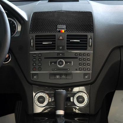 รถธงเยอรมันคาร์บอนไฟเบอร์คอนโซลนำทางแผงสติกเกอร์ตกแต่งสำหรับ Mercedes-Benz W204 C Class 2007-2010, Console Navigation (German Flag)