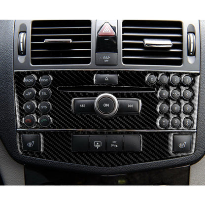 รถคาร์บอนไฟเบอร์แผงคอนโซลกลางสติกเกอร์ตกแต่งสำหรับ Mercedes-Benz W204 C Class 2007-2010, Center Console (B)