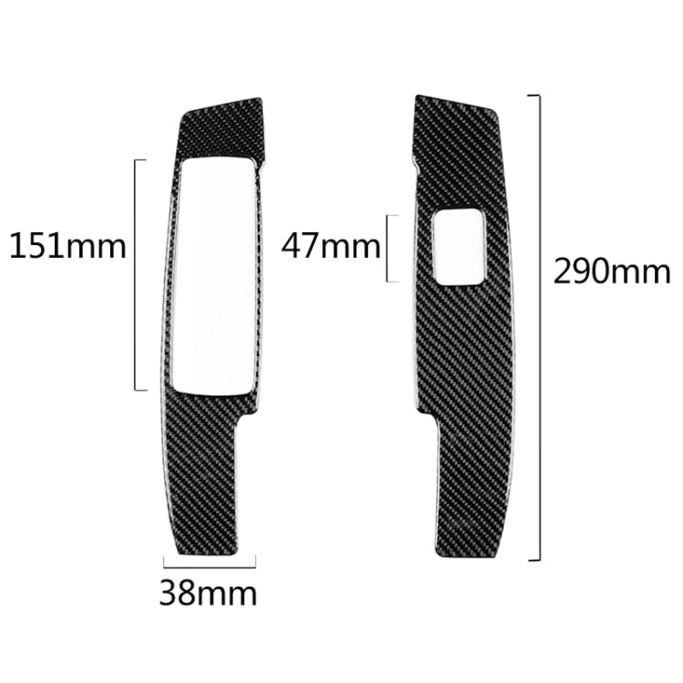 2 PCS รถคาร์บอนไฟเบอร์หน้าต่างแผงสติกเกอร์ตกแต่งสำหรับ Mercedes-Benz W204 C Class 2007-2013,ไดรฟ์ซ้าย, Window Lift Panel