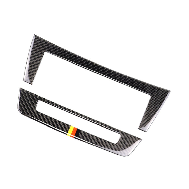 รถธงเยอรมันคาร์บอนไฟเบอร์ Central Control CD แผงสติกเกอร์ตกแต่งสำหรับ Mercedes-Benz W204 2011-2013 7 ปุ่ม, Central Control CD Panel (German Flag)