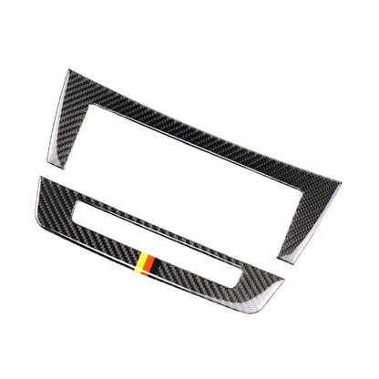 รถธงเยอรมันคาร์บอนไฟเบอร์ Central Control CD แผงสติกเกอร์ตกแต่งสำหรับ Mercedes-Benz W204 2011-2013 7 ปุ่ม, Central Control CD Panel (German Flag)