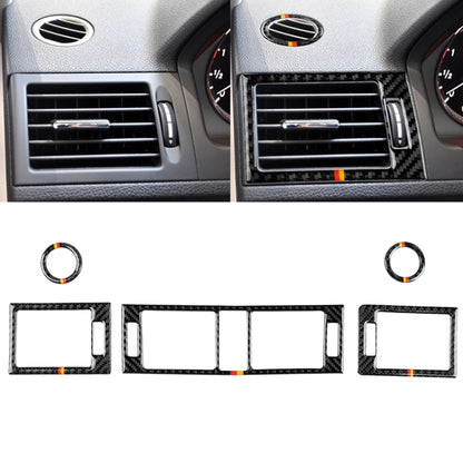 รถธงเยอรมันคาร์บอนไฟเบอร์ Air Outlet แหวน + กลาง Air Outlet + ด้านข้าง Air Outlet แผงสติกเกอร์ตกแต่งสำหรับ Mercedes - Benz W204 207-2010, Air Outlet (German Flag)
