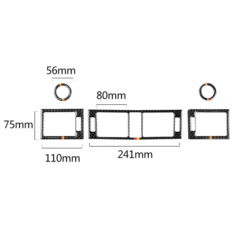 รถธงเยอรมันคาร์บอนไฟเบอร์ Air Outlet แหวน + กลาง Air Outlet + ด้านข้าง Air Outlet แผงสติกเกอร์ตกแต่งสำหรับ Mercedes - Benz W204 207-2010, Air Outlet (German Flag)