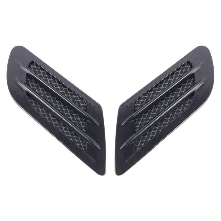 2 PCS สไตล์ยูโรพลาสติกตกแต่ง Air Flow Turbo Bonnet Hood ด้านข้าง Vent Grille พร้อม Self-กาวสติกเกอร์