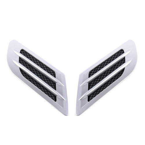 2 PCS สไตล์ยูโรพลาสติกตกแต่ง Air Flow Turbo Bonnet Hood ด้านข้าง Vent Grille พร้อม Self-กาวสติกเกอร์