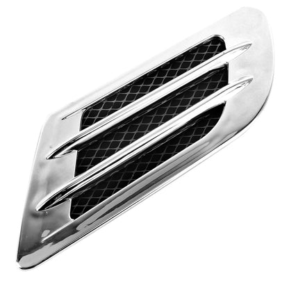 2 PCS สไตล์ยูโรพลาสติกตกแต่ง Air Flow Turbo Bonnet Hood ด้านข้าง Vent Grille พร้อม Self-กาวสติกเกอร์