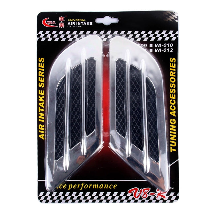 2 PCS สไตล์ยูโรพลาสติกตกแต่ง Air Flow Turbo Bonnet Hood ด้านข้าง Vent Grille พร้อม Self-กาวสติกเกอร์