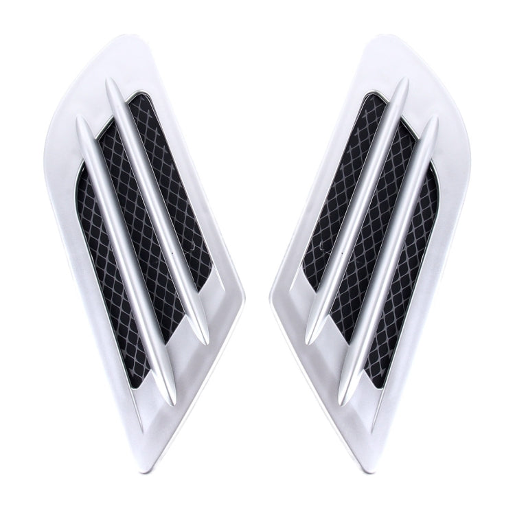 2 PCS สไตล์ยูโรพลาสติกตกแต่ง Air Flow Turbo Bonnet Hood ด้านข้าง Vent Grille พร้อม Self-กาวสติกเกอร์