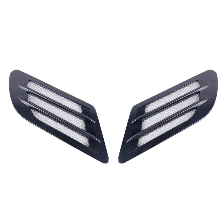 2 PCS สไตล์ยูโรโลหะตกแต่ง Air Flow Turbo Bonnet Hood ด้านข้าง Vent Grille พร้อม Self-กาวสติกเกอร์