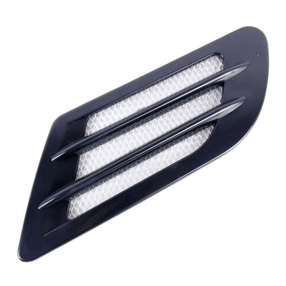 2 PCS สไตล์ยูโรโลหะตกแต่ง Air Flow Turbo Bonnet Hood ด้านข้าง Vent Grille พร้อม Self-กาวสติกเกอร์