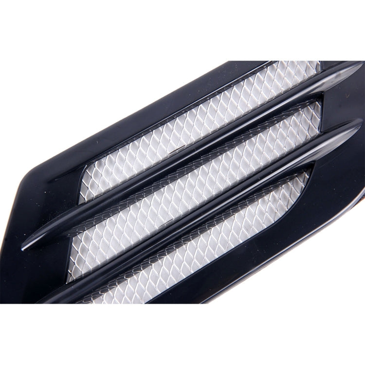 2 PCS สไตล์ยูโรโลหะตกแต่ง Air Flow Turbo Bonnet Hood ด้านข้าง Vent Grille พร้อม Self-กาวสติกเกอร์