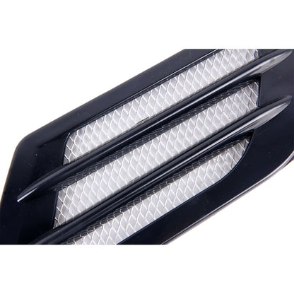 2 PCS สไตล์ยูโรโลหะตกแต่ง Air Flow Turbo Bonnet Hood ด้านข้าง Vent Grille พร้อม Self-กาวสติกเกอร์