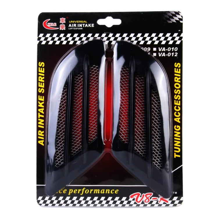 2 PCS สไตล์ยูโรโลหะตกแต่ง Air Flow Turbo Bonnet Hood ด้านข้าง Vent Grille พร้อม Self-กาวสติกเกอร์