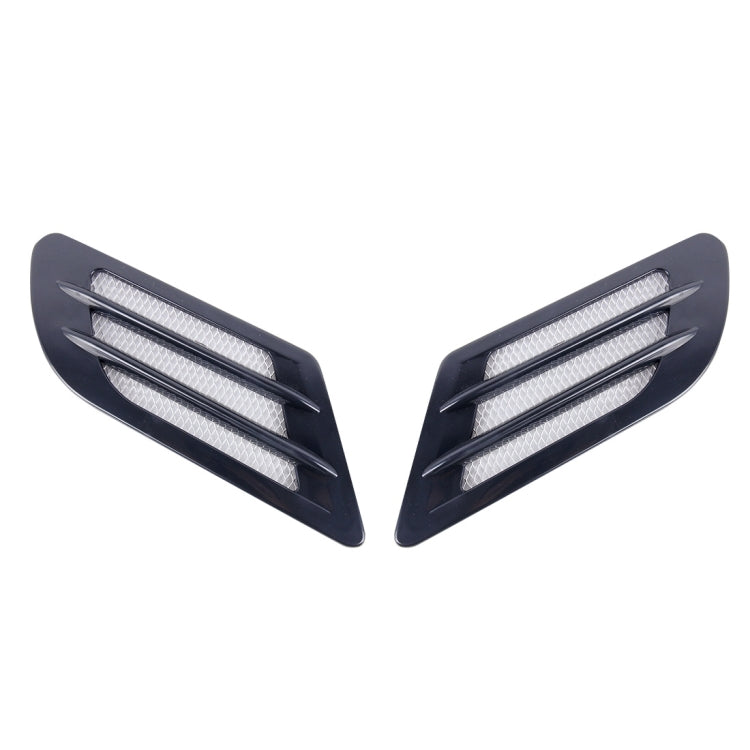 2 PCS สไตล์ยูโรโลหะตกแต่ง Air Flow Turbo Bonnet Hood ด้านข้าง Vent Grille พร้อม Self-กาวสติกเกอร์