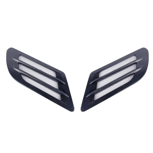 2 PCS สไตล์ยูโรโลหะตกแต่ง Air Flow Turbo Bonnet Hood ด้านข้าง Vent Grille พร้อม Self-กาวสติกเกอร์