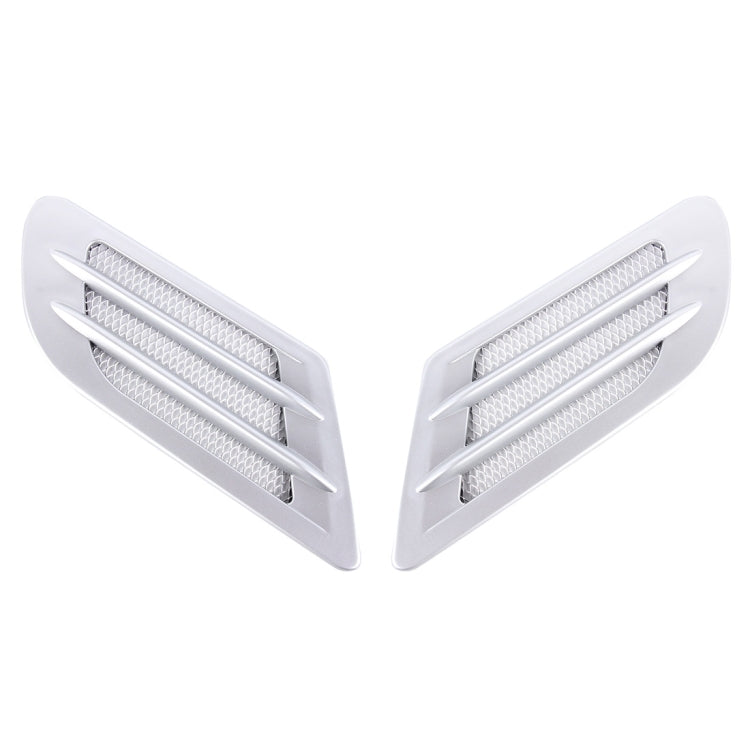 2 PCS สไตล์ยูโรโลหะตกแต่ง Air Flow Turbo Bonnet Hood ด้านข้าง Vent Grille พร้อม Self-กาวสติกเกอร์