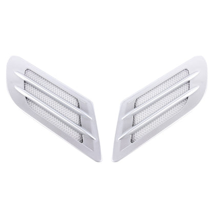 2 PCS สไตล์ยูโรโลหะตกแต่ง Air Flow Turbo Bonnet Hood ด้านข้าง Vent Grille พร้อม Self-กาวสติกเกอร์