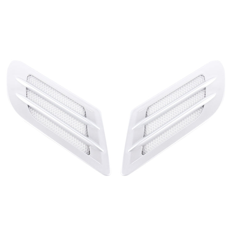2 PCS สไตล์ยูโรโลหะตกแต่ง Air Flow Turbo Bonnet Hood ด้านข้าง Vent Grille พร้อม Self-กาวสติกเกอร์