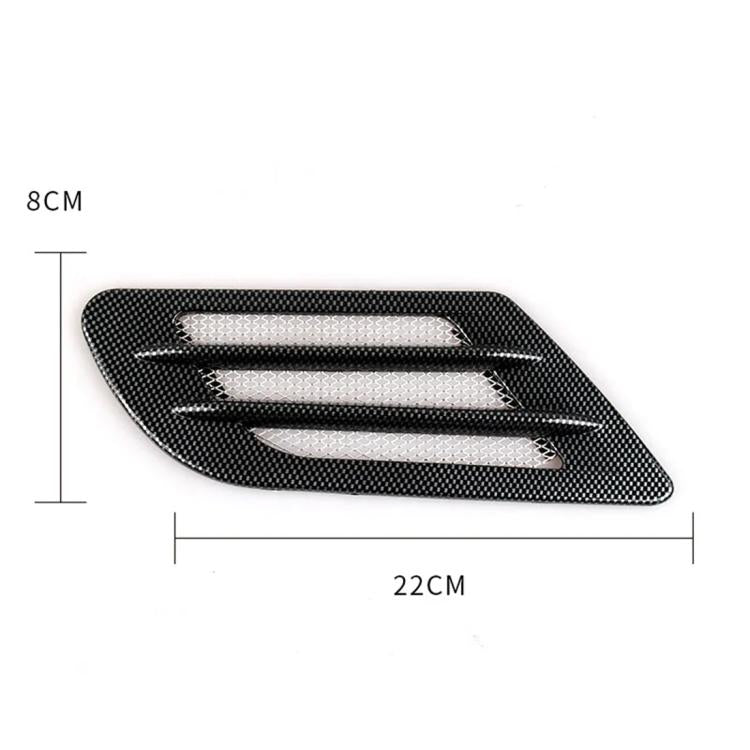 2 PCS สไตล์ยูโรโลหะตกแต่ง Air Flow Turbo Bonnet Hood ด้านข้าง Vent Grille พร้อม Self-กาวสติกเกอร์