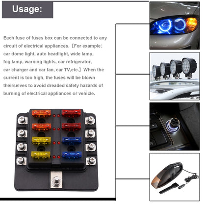 1 ใน 8 Out ฟิวส์กล่องสกรูส่วนผู้ถือฟิวส์ชุด LED ไฟเตือนสำหรับรถบรรทุกรถยนต์เรือ, 1 in 8 Out (Screw Terminal Section)