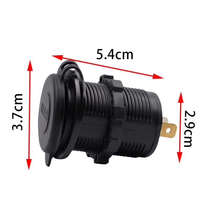 Universal Car Charger 2 พอร์ตปลั๊กไฟ Dual USB Charger 5V 4.2A IP66 พร้อมรูรับแสง, 4.2A with Aperture (Orange Light)